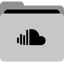 collection, Folder, App, Audio, storage, Social, Soundcloud Silver icon