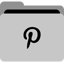 App, storage, Social, media, Folder, pinterest, collection Silver icon