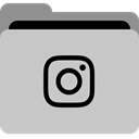 Folder, App, storage, insta, Social, Instagram, collection Silver icon