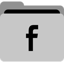 Folder, App, storage, Facebook, Social, fb, collection Silver icon