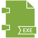 File, Exe, file format, Extensiom YellowGreen icon