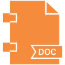 Doc, Page, Extension, document, File, Format Coral icon