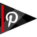 pinterest, media, online, Social Black icon