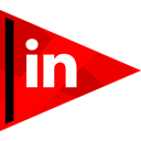 In, linked, Social, media, online Red icon