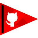 media, online, Social, Github Red icon