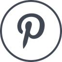 Social, pinterest, media, online Black icon