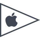 media, Apple, flag, Social Black icon