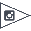 media, flag, Social, Instagram Black icon