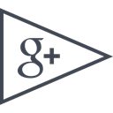 google, Social, media, plus, flag Black icon