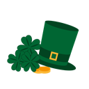 gold, happy, hat, St, saint, Patrick, Cllover DarkGreen icon