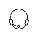 Headset, ecommerce, customer service Black icon