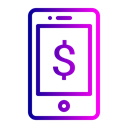 Money, Dollar, Currency, Mobile, sign, Finance Black icon