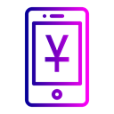 Mobile, sign, Finance, Money, Currency, yuan Black icon