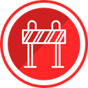 warning, equipment, danger, Construction, Roadblock Crimson icon