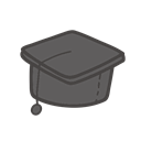Graduation Cap, school, student, Object, study Black icon