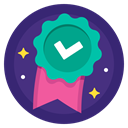 award, Badge, done, checkmark, sport, Ribbon, complete MidnightBlue icon