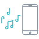 mobile device, game device, Connection device, music device, phone device, play device, sound device Black icon