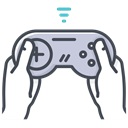 Connection device, music device, phone device, play device, sound device, mobile device, game device Black icon