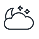 Cloudy, star, Stars, Moon, night, Cloud, weather Icon