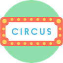 Panel, Circus, entertainment, Signaling, sign LightGreen icon