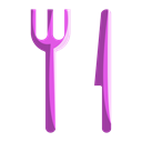 Fork, food, navigation, location, Knife, Eat Black icon