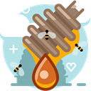 health, drop, Bee, honey dipper, Honey, Hive, yumminky PowderBlue icon