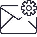 Email, envelope, mail, Letter, Business, Address, Communication, Mailbox Black icon