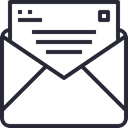 Email, envelope, mail, Letter, Business, Address, Communication, Mailbox Black icon