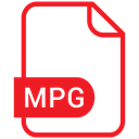 document, File, Format, mpg Crimson icon