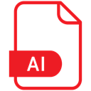 Ai file, document, File, Format Crimson icon