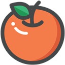 Orange, food, Fruit, organic, vegetarian, vegan Coral icon