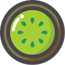 food, Fruit, organic, Kiwi, vegetarian, vegan YellowGreen icon