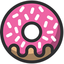 Bakery, baker, food, Dessert, donut HotPink icon
