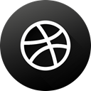 High Quality, Black white, social media, Social, dribbble, long shadow, Circle DarkSlateGray icon