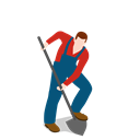 Farm, Farmer, digging, Man, people, male, shovel Black icon