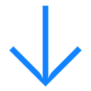 Down, Arrow, line, turn Black icon