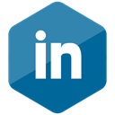 media, social media, Linkedin, Social, Colored, Hexagon, High Quality SteelBlue icon