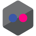 media, flickr, social media, High Quality, Social, Colored, Hexagon DimGray icon