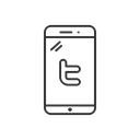 Logo, twitter, Mobile, phone Black icon