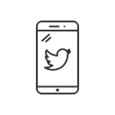 Mobile, phone, Logo, twitter Black icon