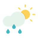 Cloud, forecast, drizzle, Rainfall, sun, weather, Rain Black icon