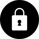 Safe, Circle, privacy, Lock, secure, security Black icon