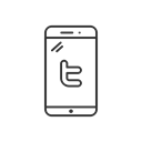 Mobile, phone, Logo, twitter, social media Black icon