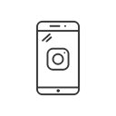 social media, Instagram, Mobile, phone, Logo Black icon