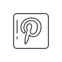 Logo, name, social media, pinterst Black icon
