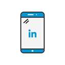 Iphone, Linkedin, phone, mobile phone Black icon