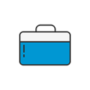 job, suitcase, Linkedin, Job Search Black icon