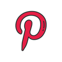 mobile app, pinterest logo, social media, pinterest Black icon