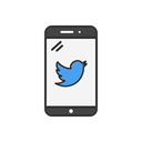 twitter, twitter logo, Mobile, phone Black icon