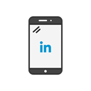Mobile, phone, social media, Linkedin Black icon
